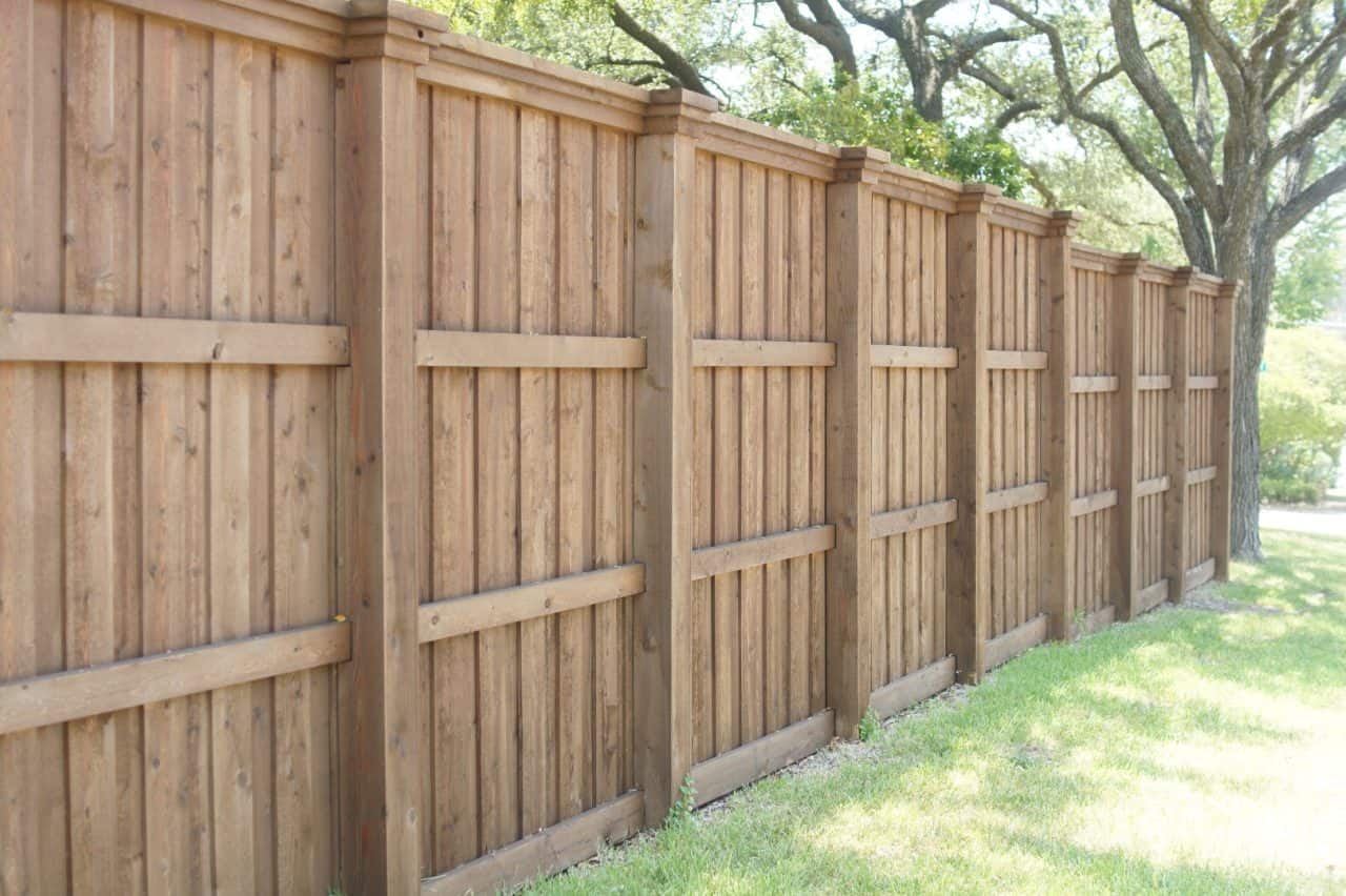 Chesapeake Fence Company dark stained wood fence