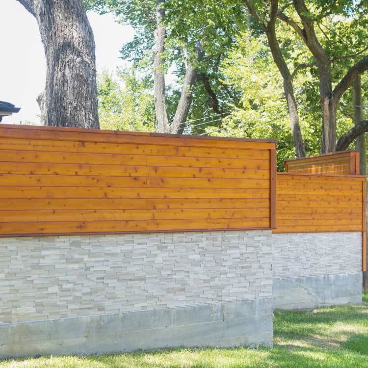 fence designs fence designs stained wood and stone