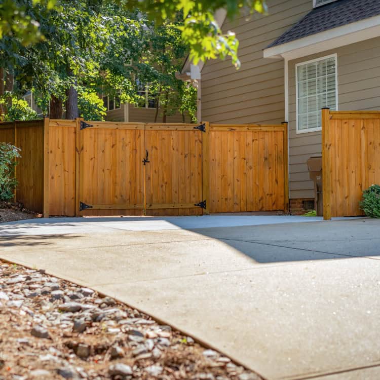Charleston fence installation Charleston fence installation stained wood fence with gate