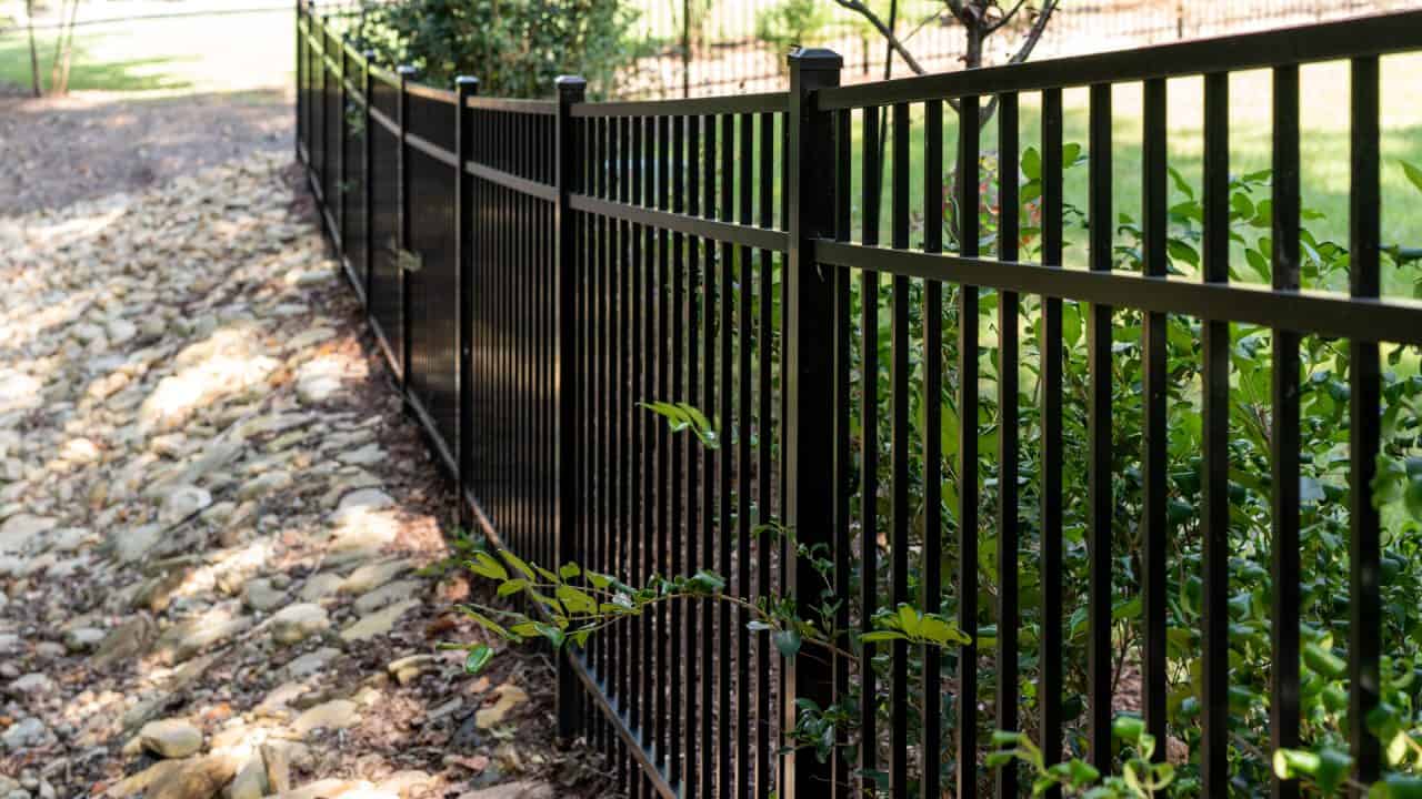 Roanoke fence company black aluminum fence