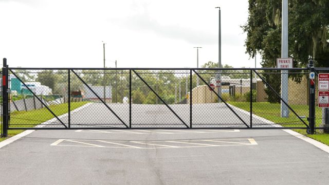 Chain link fence gate openers