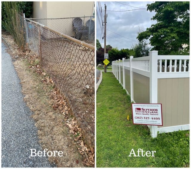 fence replacement before and after